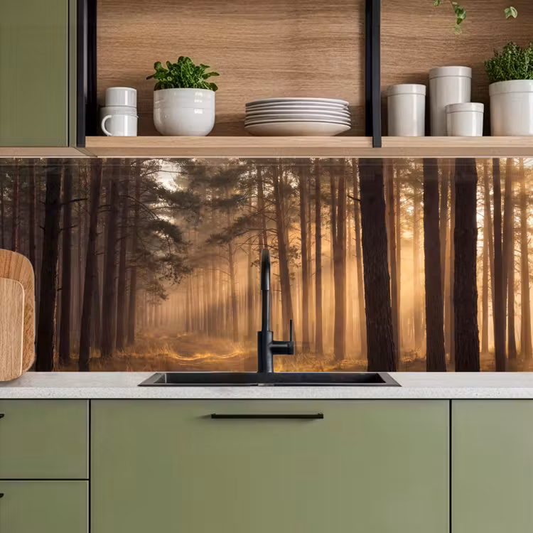 Bos - Mist - Zonlicht keuken achterwand 2 middel -sfeer3