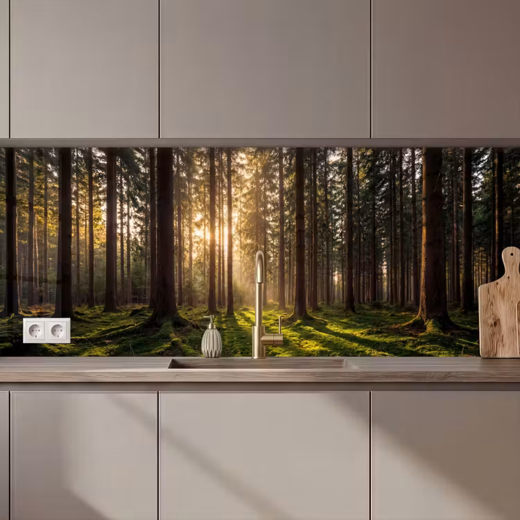 Bos - Gras - Zonlicht keuken achterwand 2 middel zz_3dshopping