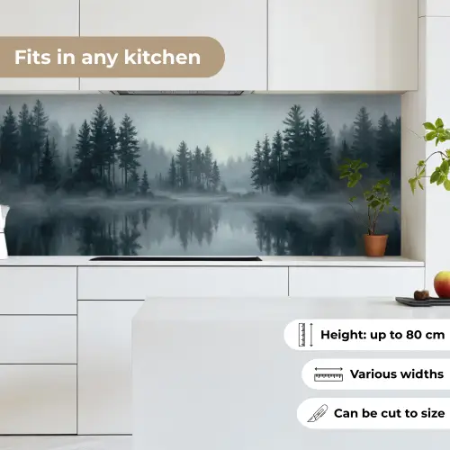 Bos - Meer - Mist - Natuur - Grijs keuken achterwand 2 middel -sfeer4_UK