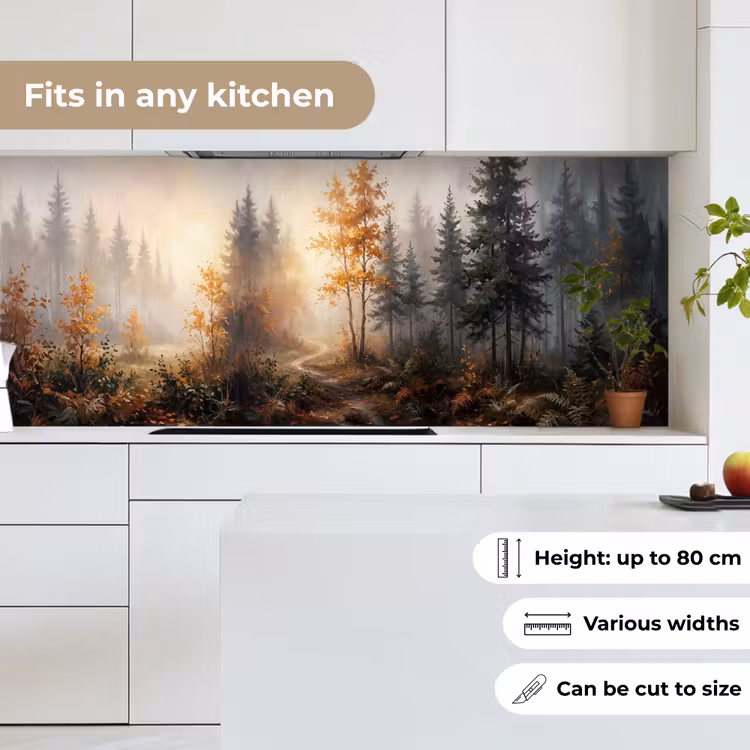 Bospad - Herfstbladeren - Natuur - Schilderachtig - Oranje keuken achterwand 2 middel -sfeer4_UK