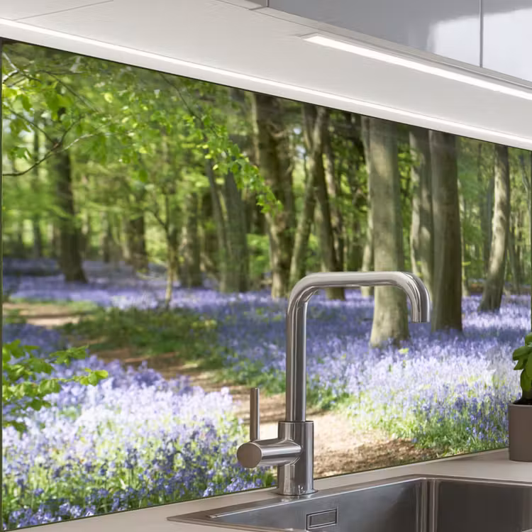 Bos - Pad - Bloemen - Paars - Groen - Natuur keuken achterwand sample klein -zzzz3d_schuin
