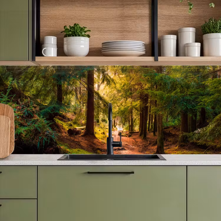 Bos - Pad - Bomen - Groen - Zon - Natuur keuken achterwand 2 middel -sfeer3