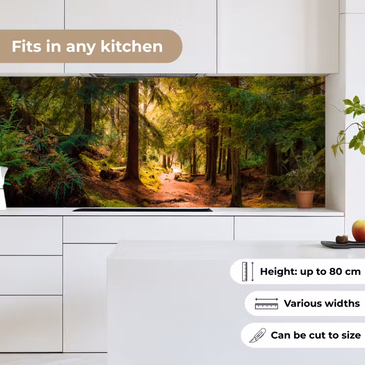 Bos - Pad - Bomen - Groen - Zon - Natuur keuken achterwand 2 middel -sfeer4_UK