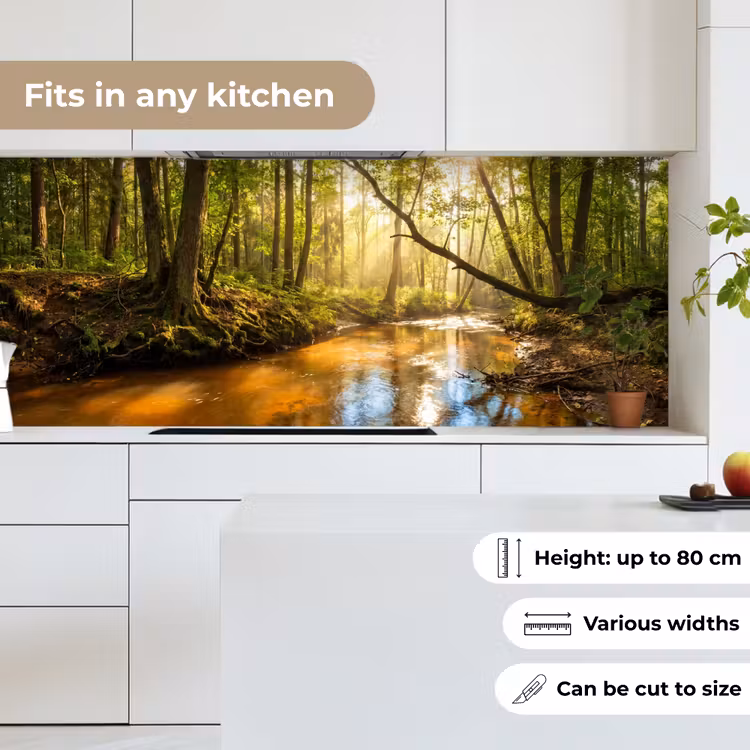 Bos - Beek - Zonlicht - Natuur - Groen keuken achterwand 2 middel -sfeer4_UK