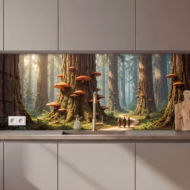 Kitchen Wall Splashback - Forest - Trees - Nature - Bos - Bomen - Natuur keuken achterwand 2 middel zz_3dshopping