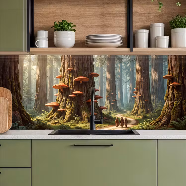 Kitchen Wall Splashback - Forest - Trees - Nature - Bos - Bomen - Natuur keuken achterwand 2 middel