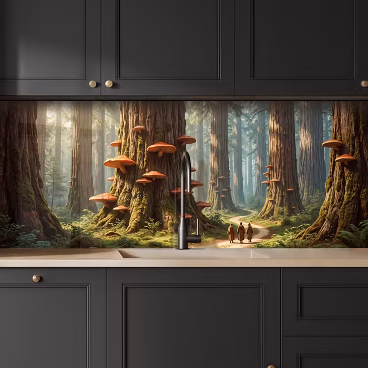 Kitchen Wall Splashback - Forest - Trees - Nature - Bos - Bomen - Natuur keuken achterwand 2 middel