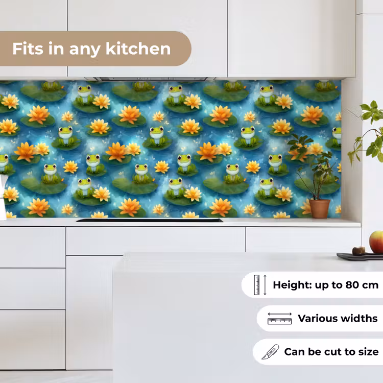 Kikker - Lelies - Groen keuken achterwand 2 middel 871 -sfeer4_UK