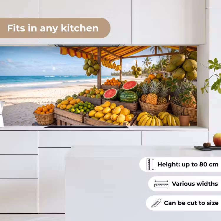Kitchen Wall Splashback - Fruit - Beach - Tropical - Fruit - Strand - Tropisch keuken achterwand 2 middel