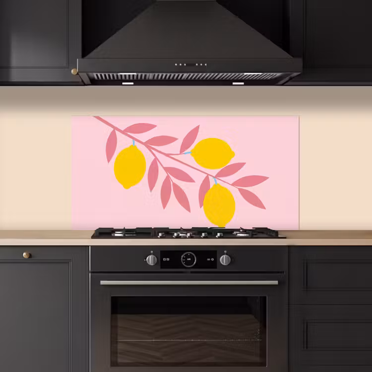 Fruit - Tak - Natuur - Abstract - Roze keuken achterwand spatscherm middel -sfeer1
