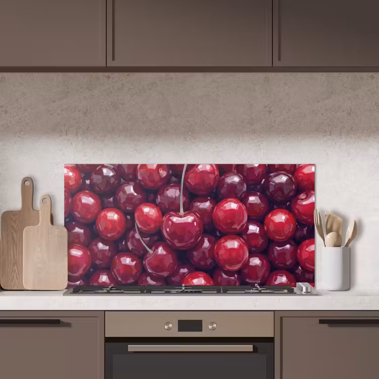 Fruit - Kersen - Eten - Modern - Rood keuken achterwand spatscherm middel -sfeer2