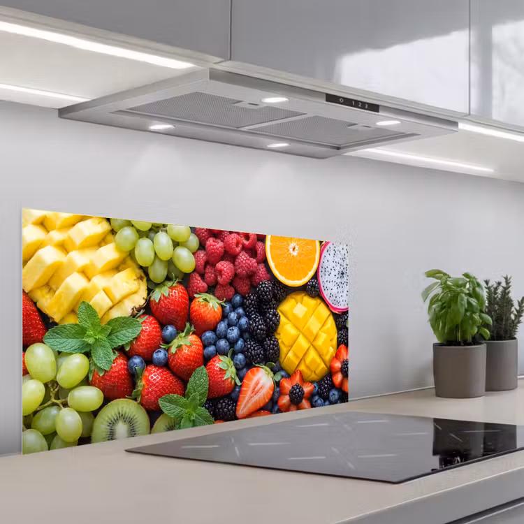 Fruit - Vers - Kleurrijk - Eten keuken achterwand spatscherm middel -3d_schuin