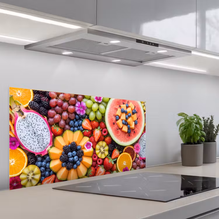Fruit - Vers - Variatie - Eten - Kleurrijk keuken achterwand spatscherm middel -3d_schuin