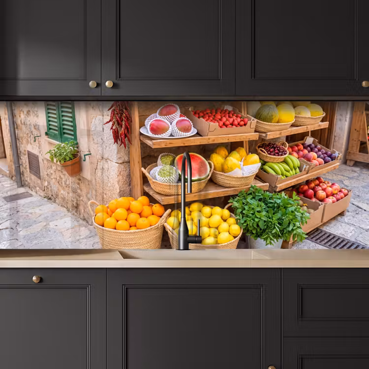 Kitchen Wall Splashback - Fruit - Market - Fresh - Fruit - Markt - Vers keuken achterwand 2 middel