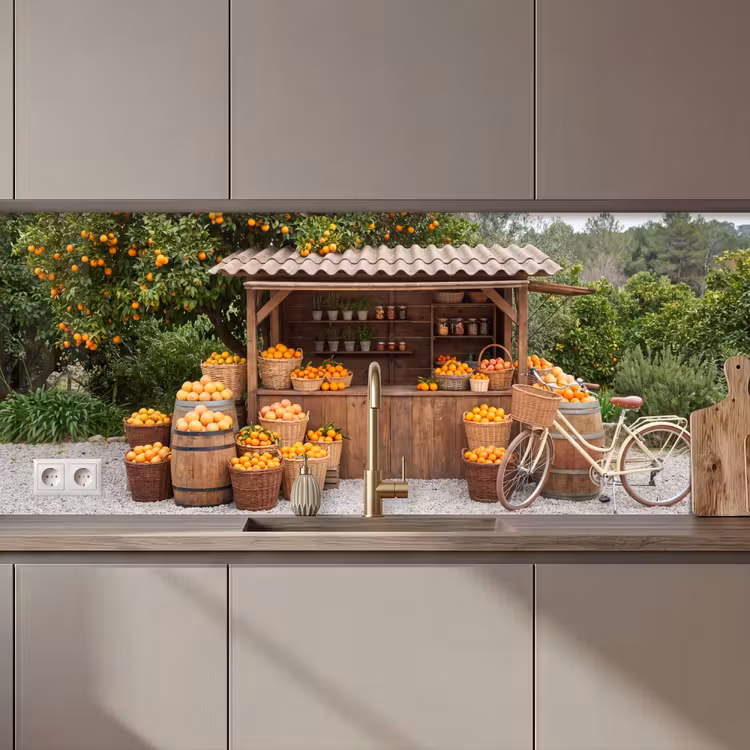 Kitchen Wall Splashback - Fruit - Market - Rural - Fruit - Markt - Landelijk keuken achterwand 2 middel zz_3dshopping