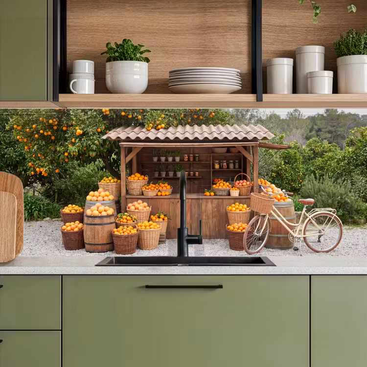 Kitchen Wall Splashback - Fruit - Market - Rural - Fruit - Markt - Landelijk keuken achterwand 2 middel