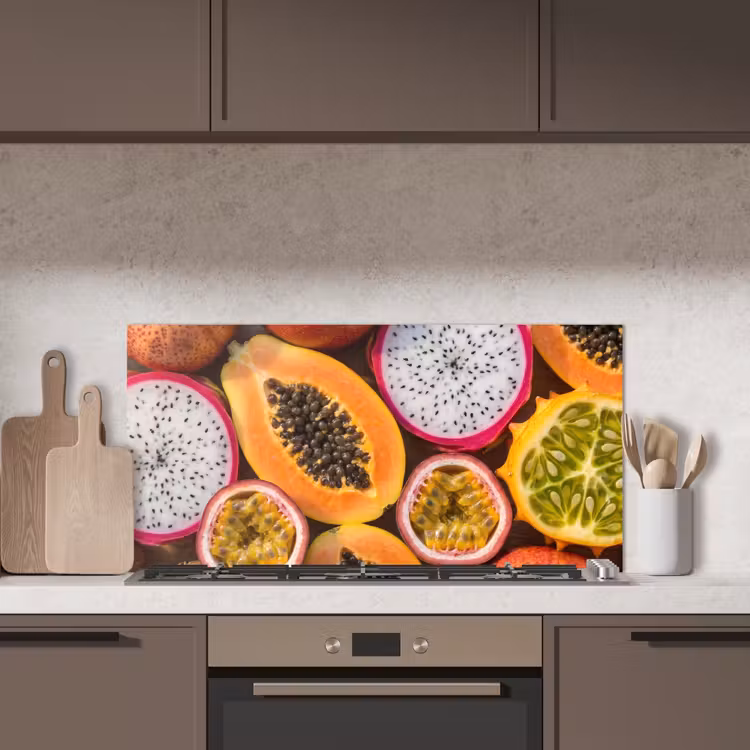 Fruit - Geopend - Tropisch - Eten - Kleurrijk keuken achterwand spatscherm middel -sfeer2
