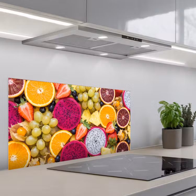 Fruit - Assortiment - Kleurrijk - Gezondheid keuken achterwand spatscherm middel -3d_schuin