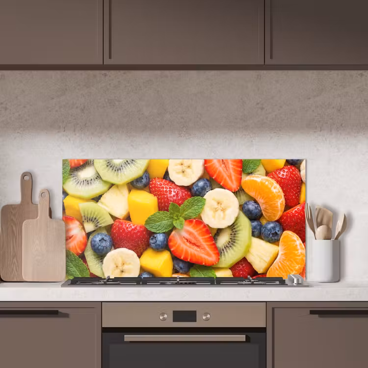 Fruit - Plakjes - Eten - Kleurrijk keuken achterwand spatscherm middel -sfeer2
