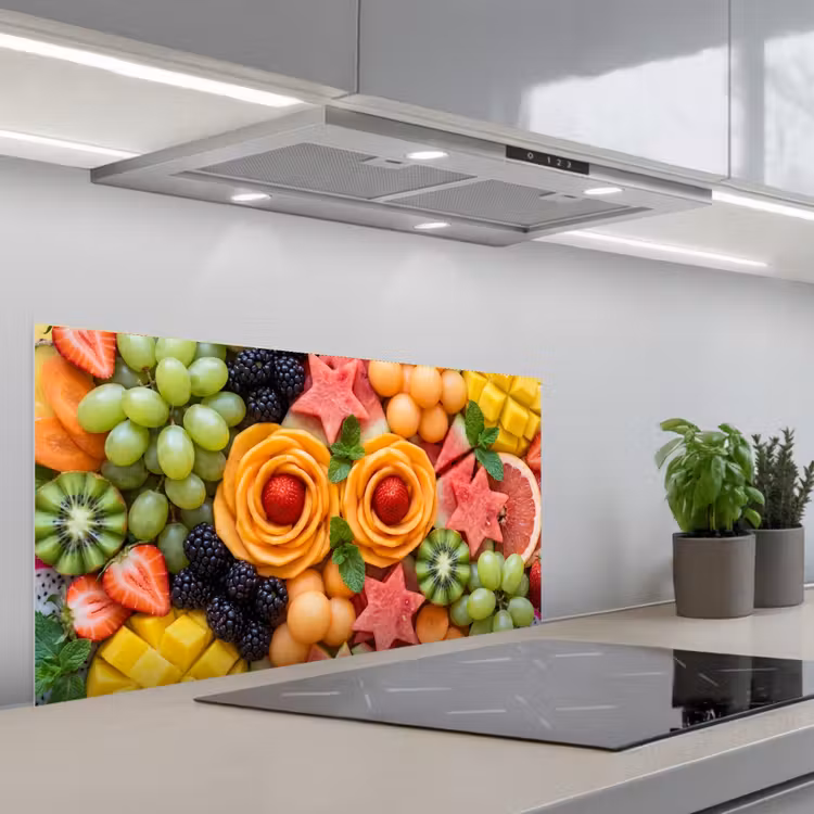 Fruit - Variatie - Kleurrijk - Vers - Eten keuken achterwand spatscherm middel -3d_schuin