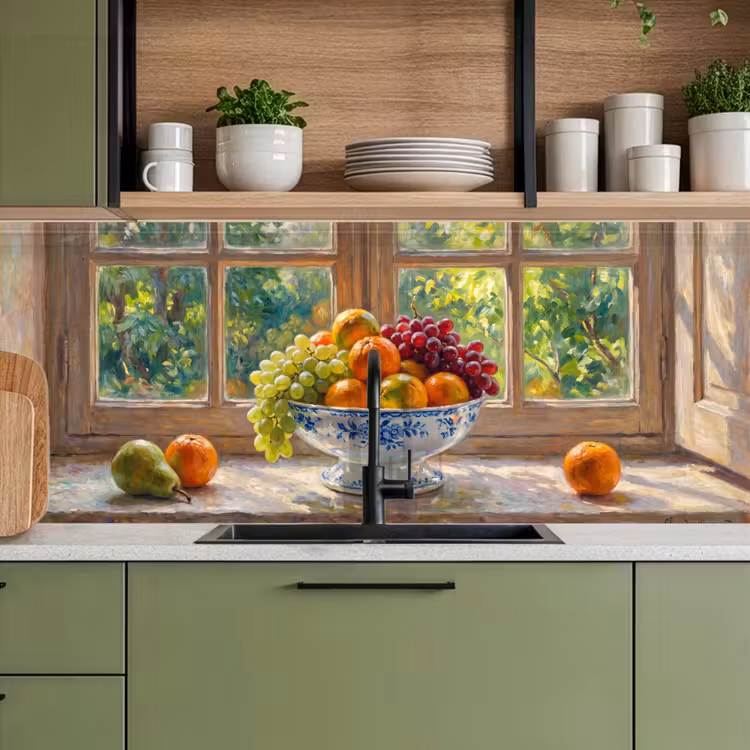 Kitchen Wall Splashback - Fruit - Windowsill - Nature - Fruit - Vensterbank - Natuur keuken achterwand 2 middel