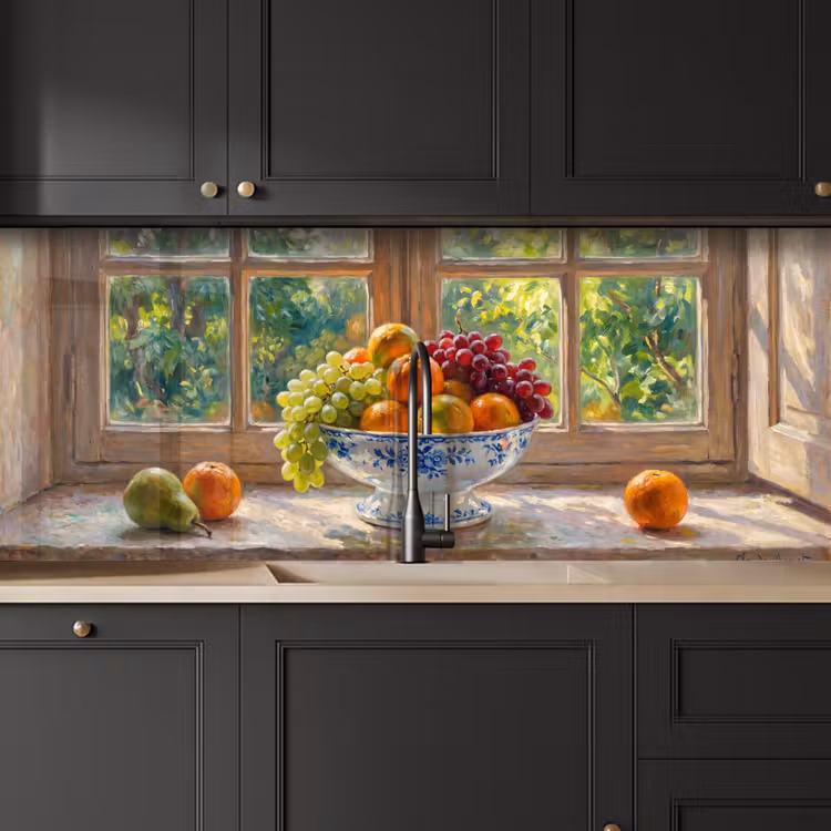 Kitchen Wall Splashback - Fruit - Windowsill - Nature - Fruit - Vensterbank - Natuur keuken achterwand 2 middel
