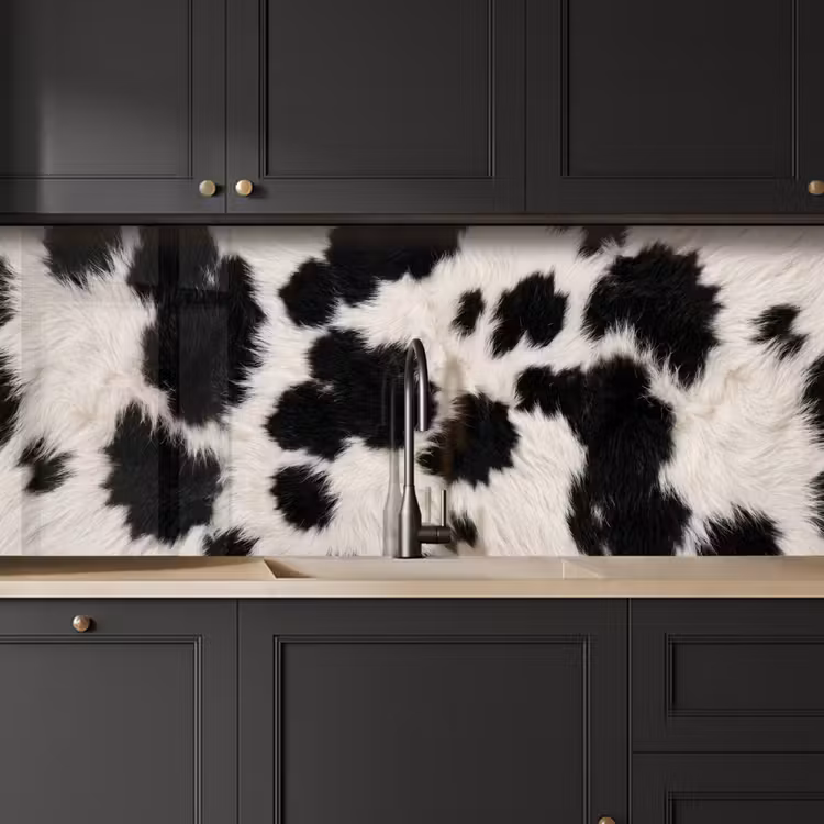 Bont - Textuur - Zwart - Wit keuken achterwand 2 middel -sfeer1