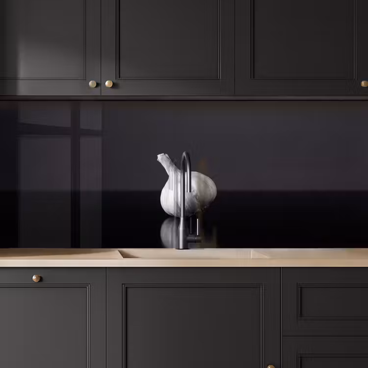 Knoflook - Zwart - Wit keuken achterwand 2 middel -sfeer1