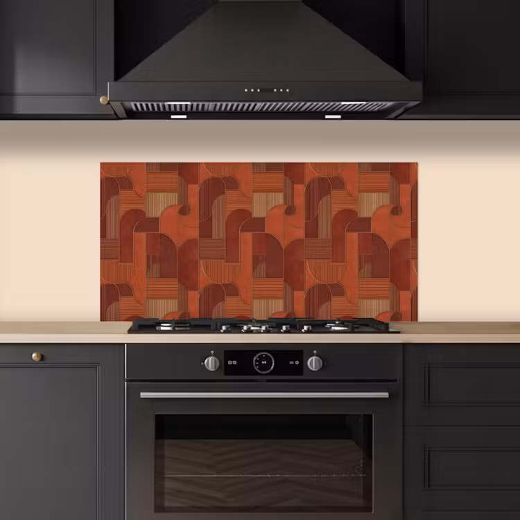 Geometrisch - Abstract - Textuur - Bruin keuken achterwand spatscherm middel 899 -sfeer1