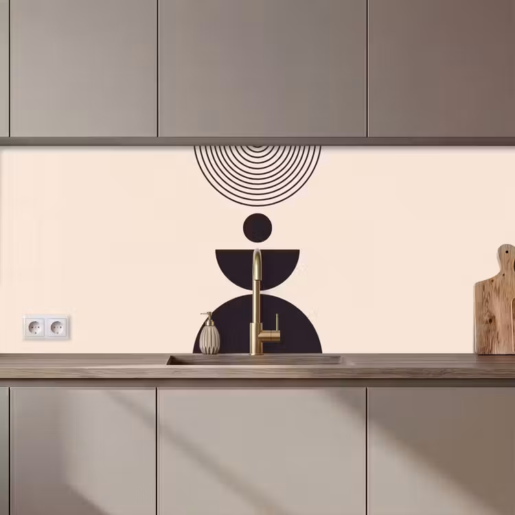 Kitchen Wall Splashback - Geometric Balance - Art - Geometrische balans - Kunst keuken achterwand 2 middel zz_3dshopping