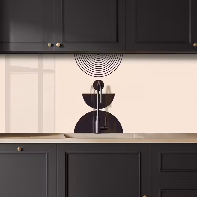 Kitchen Wall Splashback - Geometric Balance - Art - Geometrische balans - Kunst keuken achterwand 2 middel