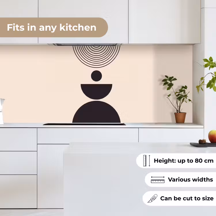 Kitchen Wall Splashback - Geometric Balance - Art - Geometrische balans - Kunst keuken achterwand 2 middel