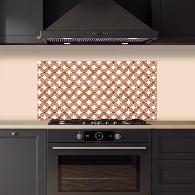 Geometrisch - Cirkels - Modern - Terracotta keuken achterwand spatscherm middel 899 -sfeer1