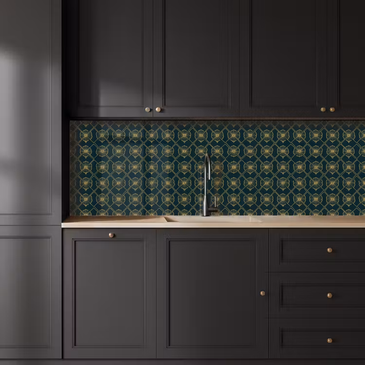 Geometrisch - Elegant - Groen keuken achterwand 2 groot 857 -sfeer1