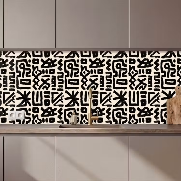 Geometrisch - Figuren - Zwart keuken achterwand 2 middel 871 zz_3dshopping