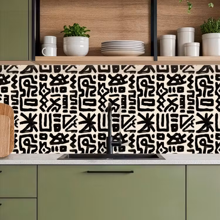 Geometrisch - Figuren - Zwart keuken achterwand 2 middel 871 -sfeer3