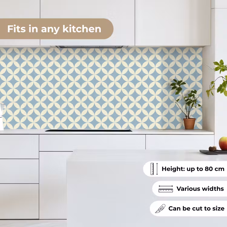 Geometrisch - Bloem - Motief - Blauw keuken achterwand 2 middel 871 -sfeer4_UK