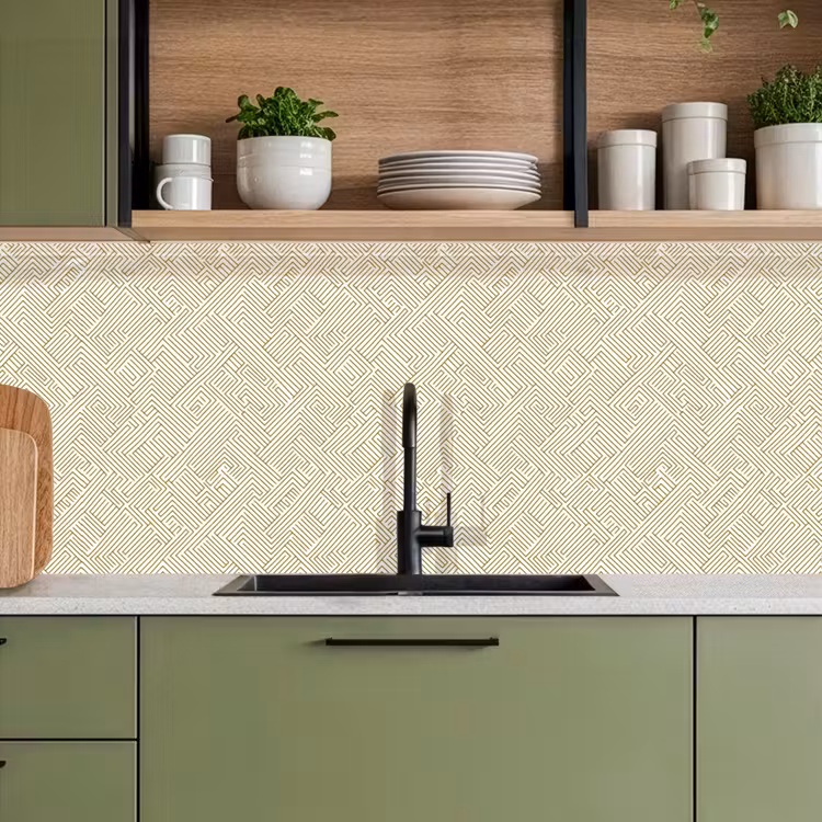 Geometrisch - Lijnen - Groen keuken achterwand 2 middel 871 -sfeer3