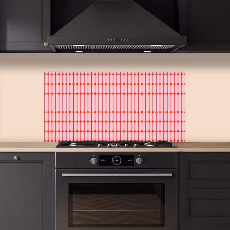 Geometrisch - Minimalistisch - Rood - Roze keuken achterwand spatscherm middel 899 -sfeer1