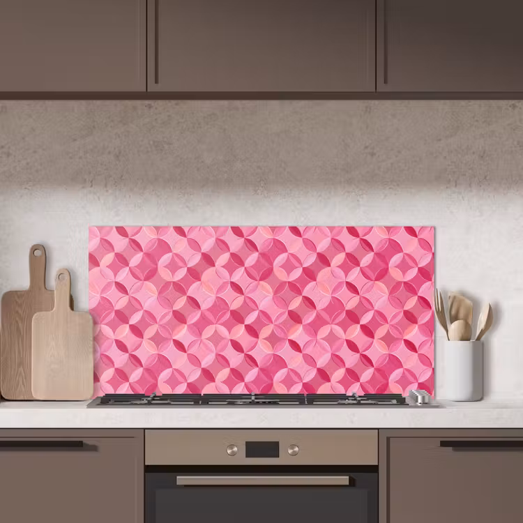 Geometrisch - Mozaïek - Modern - Roze keuken achterwand spatscherm middel 899 -sfeer2