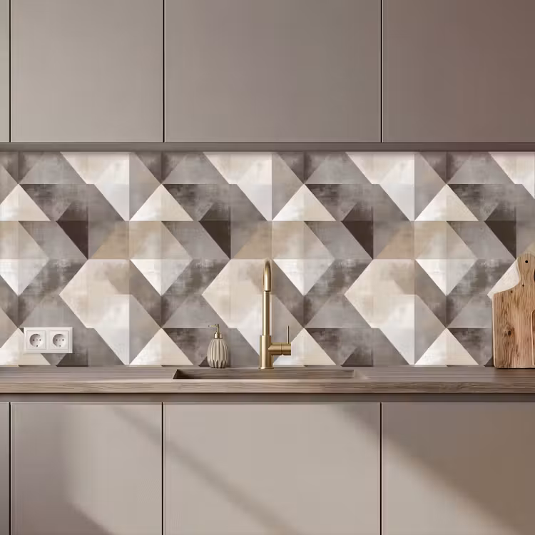 Geometrisch - Motief - Aardetinten keuken achterwand 2 middel 871 zz_3dshopping
