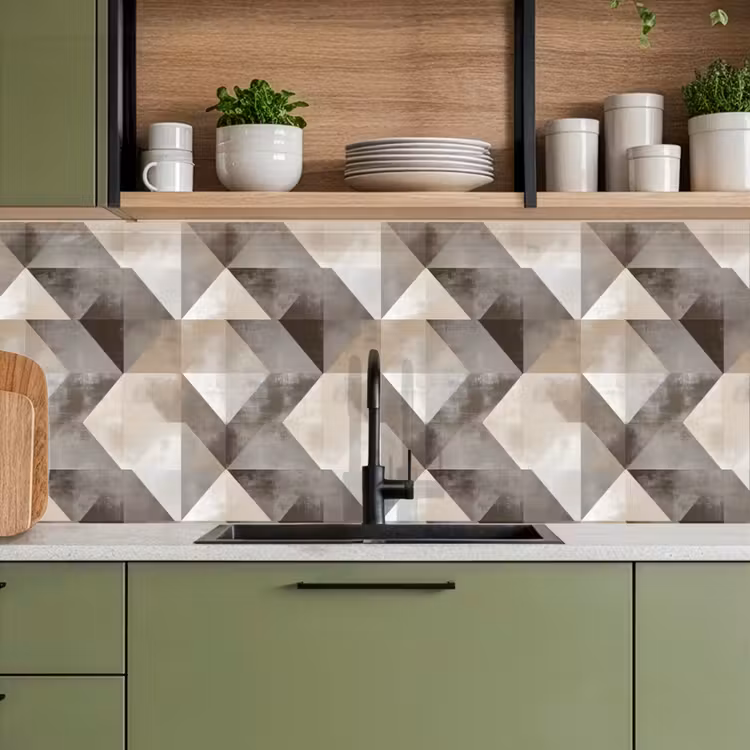 Geometrisch - Motief - Aardetinten keuken achterwand 2 middel 871 -sfeer3