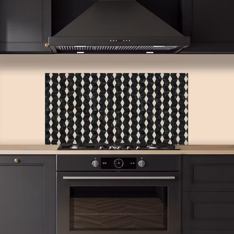 Geometrisch - Patroon - Marmer - Groen keuken achterwand spatscherm middel 899 -sfeer1