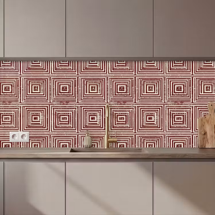 Geometrisch - Patroon - Rood keuken achterwand 2 middel 871 zz_3dshopping