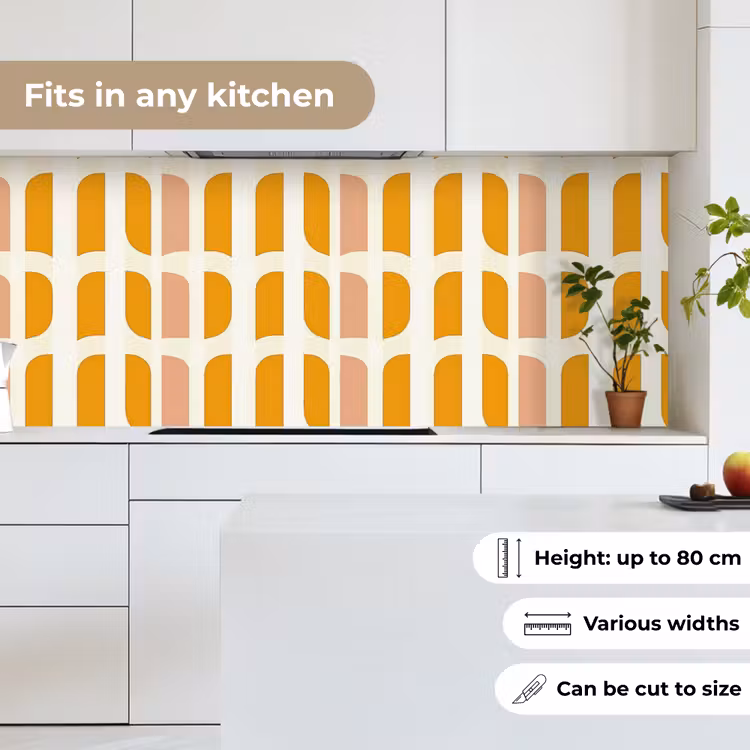 Geometrisch - Patroon - Geel - Roze keuken achterwand 2 middel 871 -sfeer4_UK