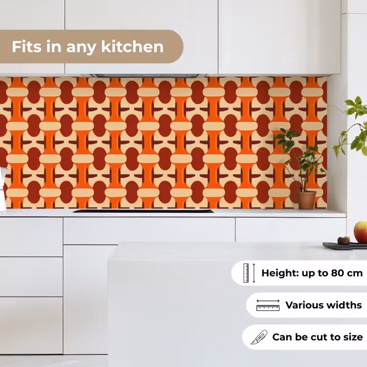 Geometrisch - Retro - Oranje keuken achterwand 2 middel 871 -sfeer4_UK