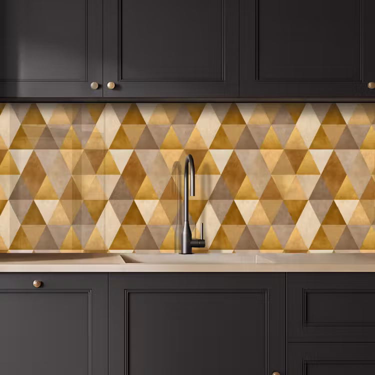 Geometrisch - Driehoek - Goud keuken achterwand 2 middel 871 -sfeer1