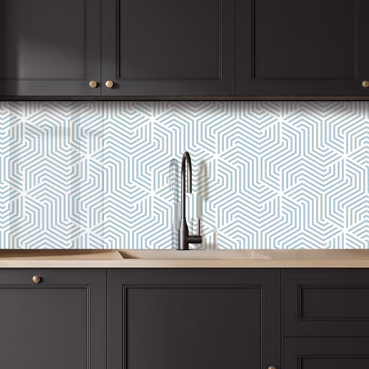 Geometrie - Lijn - Groen - Patroon keuken achterwand 2 middel 871 -sfeer1