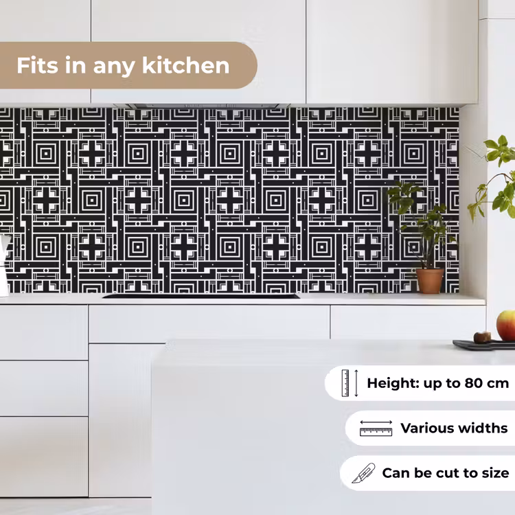 Geometrie - Patroon - Zwart keuken achterwand 2 middel 871 -sfeer4_UK