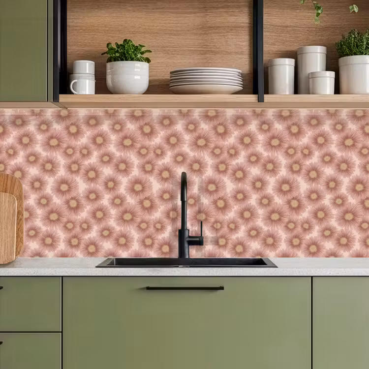 Gerbera - Bloemen - Roze keuken achterwand 2 middel 871 -sfeer3